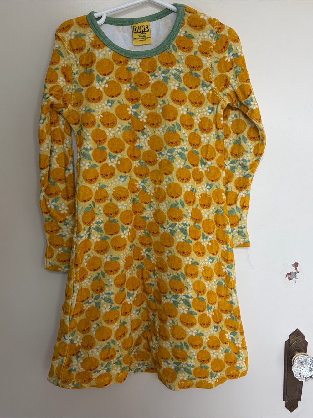 DUNS Sweden Yellow Orange velvet tunic dress